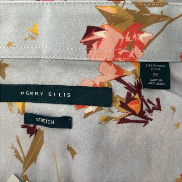 New Perry Ellis Long Sleeve Button Down Shirt Stretch Heather Sz 2X Men - Picture 7 of 10